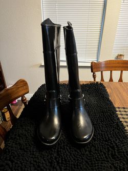 MK Tall Black Rainboots Size 8
