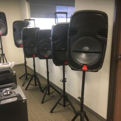 15 inch rechargeable Bluetooth speaker/aux/fm/USB and sad port/microphone for karaoke /brand new!!