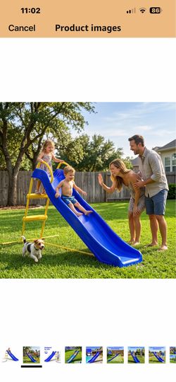 Indoor Outdoor Slide with , 6FT Freestanding Slide with Stair, Durable Water - Playground Equipment for Backyard, Pool Side, Lawn & Garden, Easy to In