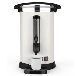 100 Cups Coffee Urn,14L/3.8 Gallon Double Wall Commerical Coffee Maker for Buffet Catering Wedding Gathering,Large Capacity Hot Coffee Dispenser,Stain