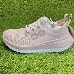 New Oofos Oomy Stride Womens Size 8 Stardust Pink White Athletic Shoes Sneakers
