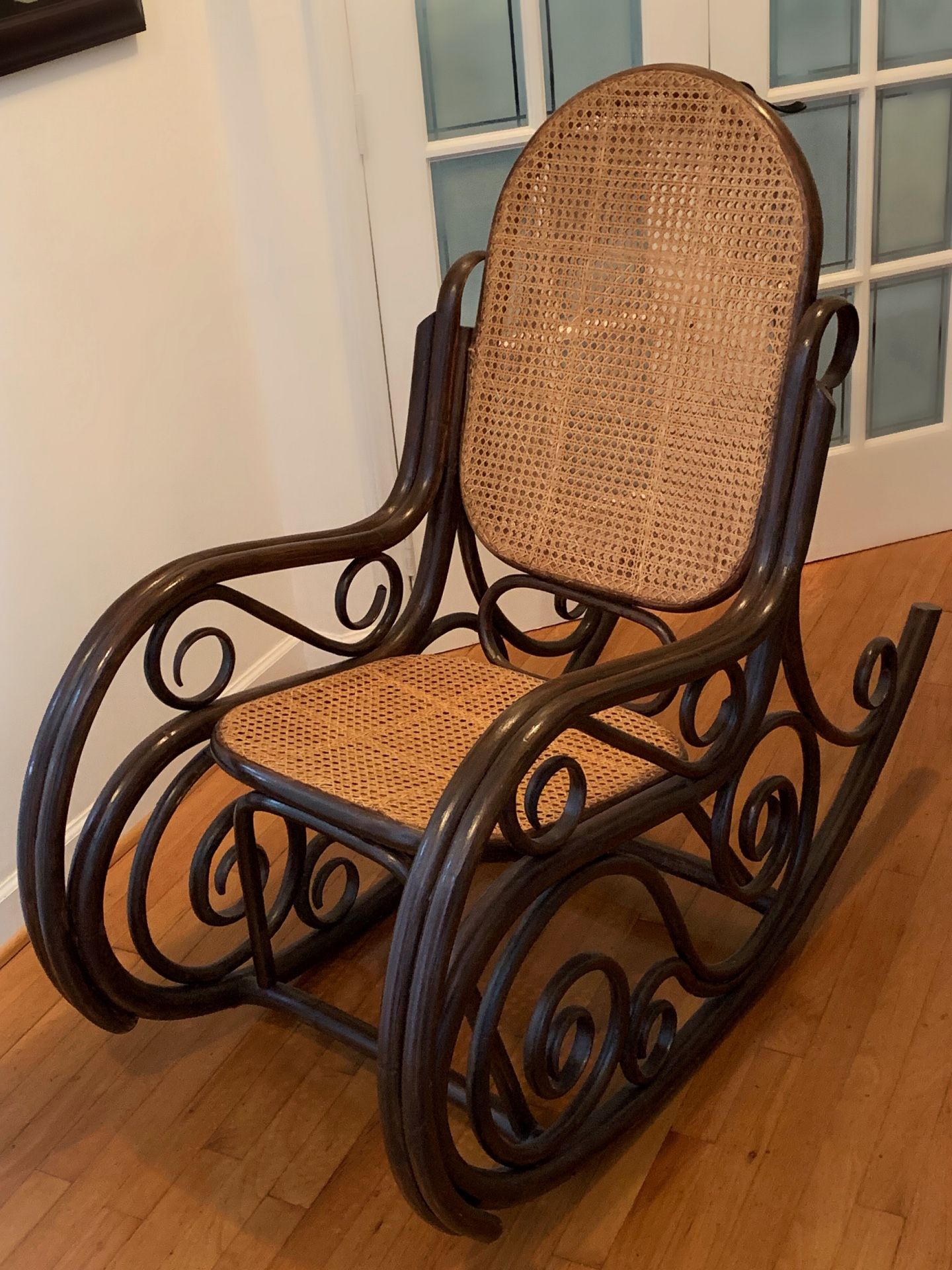 Vintage Rattan Cane Rocking Chair