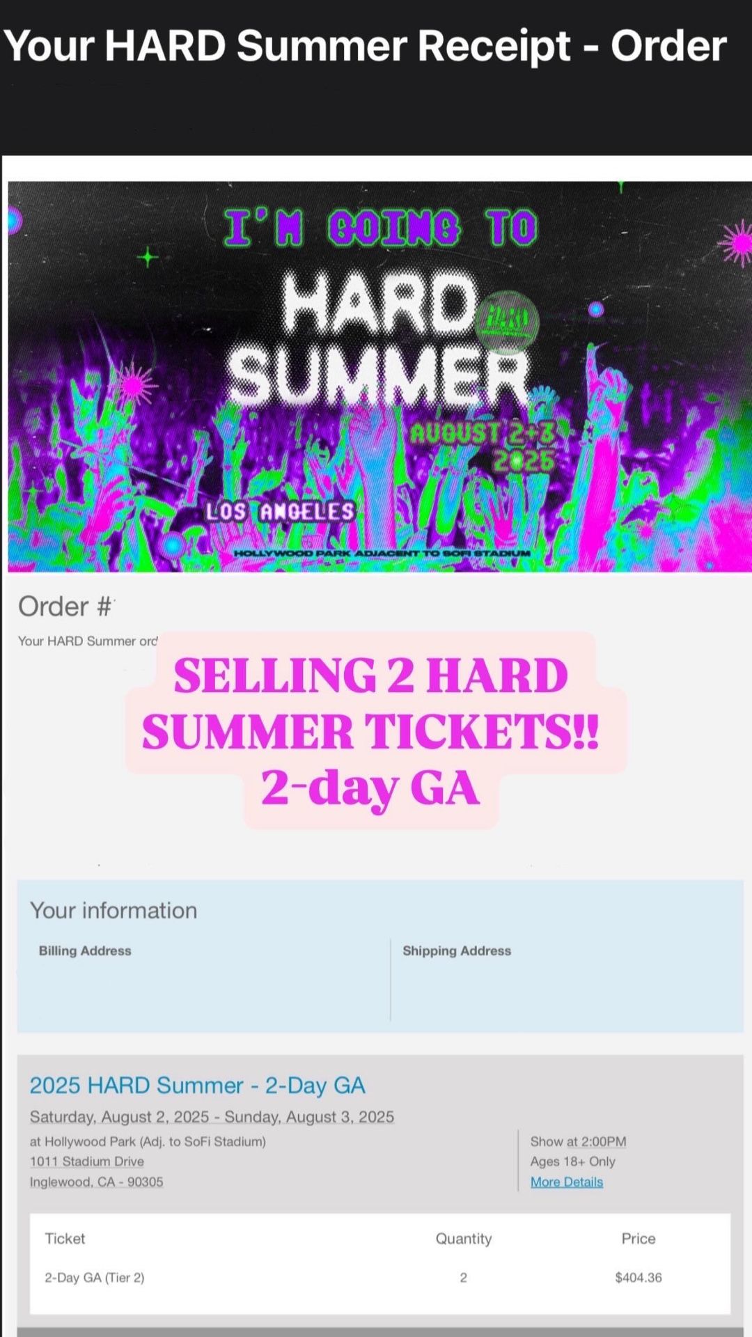 2-day GA HARD SUMMER