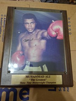 Muhammad Ali "The Greatest" Autographed 8x10 Plaque JSA LOA