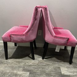 Pink dining chairs