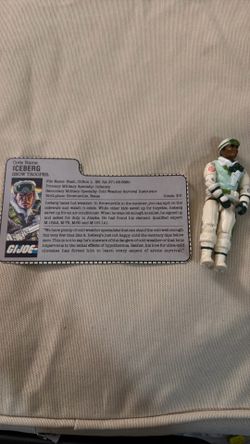 Vintage 1986 G.I. Joe Iceberg Snow Trooper Figure w/ File Card