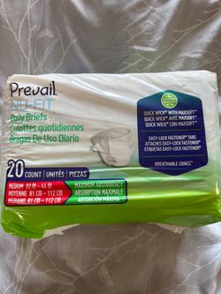 Diapers For Adults, Prevail, Medium Size. $4 Per Pack. Available 4 Packs