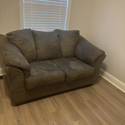 Grey Suede Couch & Loveseat Pickup $300  OBO
