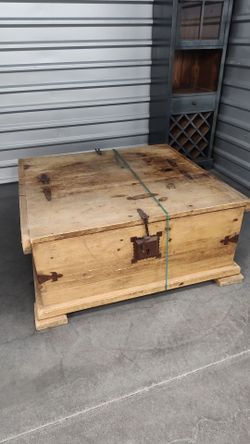 Spanish Handcrafted Coffee Table / Chest With Ornate Hardware Unique