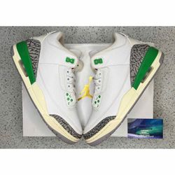 Jordan 3 Lucky Green 8.5 Women/7 Youth Preowned