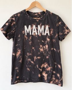 MAMA Bleach-Dye Graphic T-Shirt