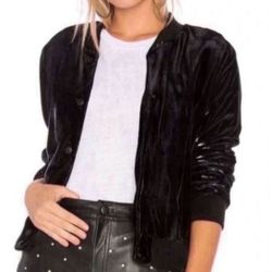 Bailey 44 Women’s “Rite of Night” Black Velvet Bomber Jacket In Excellent Condition      