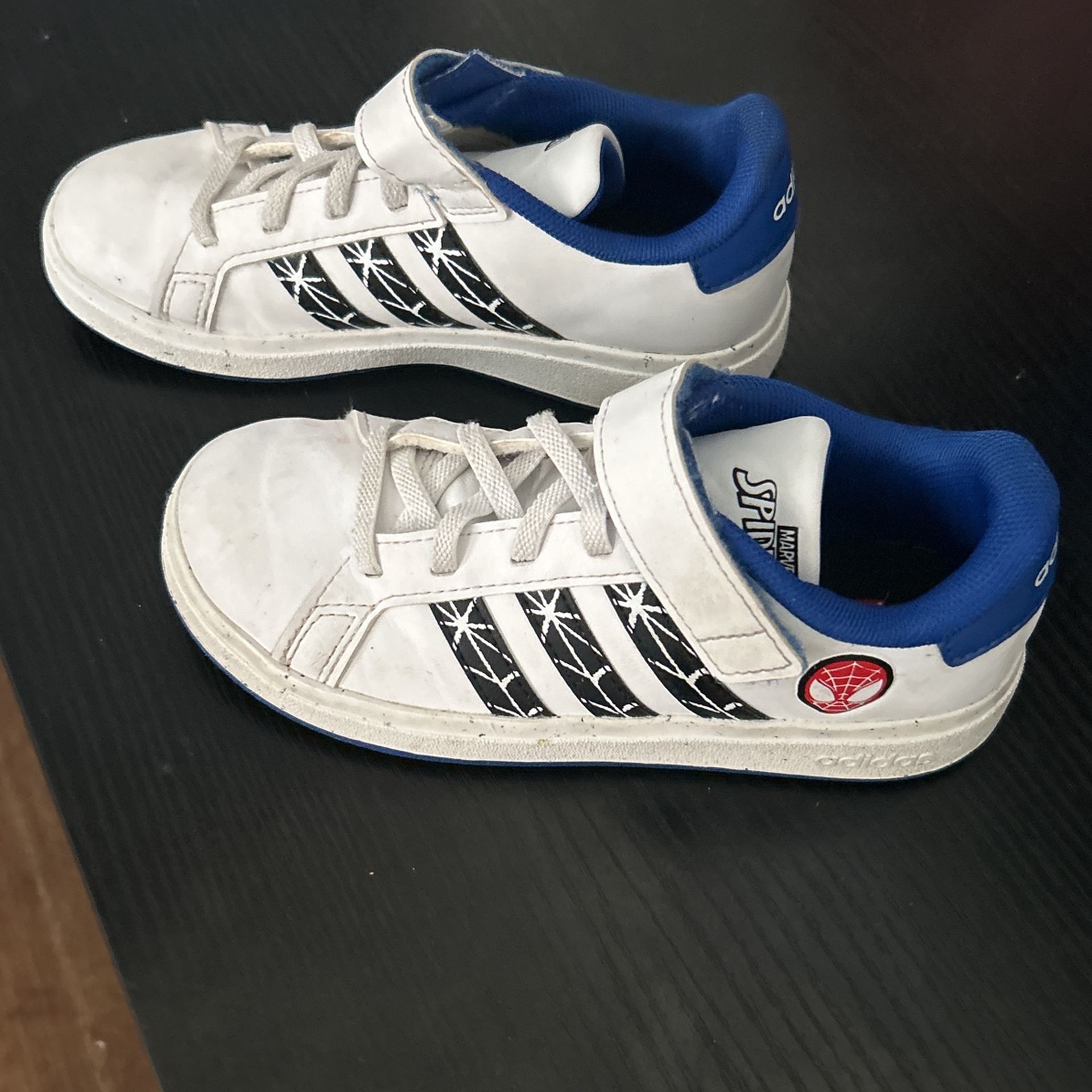 Kids Size 13 White Spider-man Adidas
