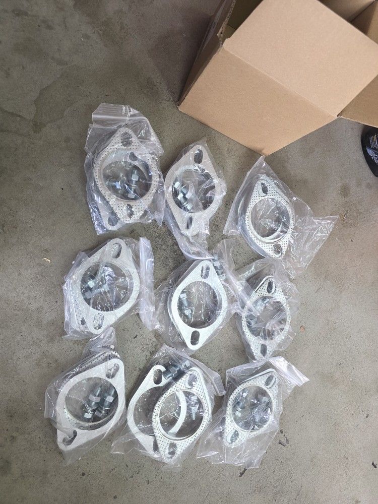 Lot Of 9 Exhaust Pipe Weld On Bolt Brackets 2.75 Inch