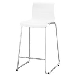 4 Beautiful White Barstools With Chrome Legs