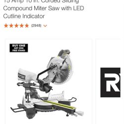 RYOBI 15 Amp 10 in. Corded Sliding Compound Miter Saw with LED Cutline Indicator