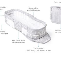Baby Delight Snuggle Nest Portable Infant Lounger, Unique Patented Design, Grey Scribbles