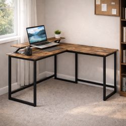 Brand New L-Shaped Desk with Adjustable Monitor Stand