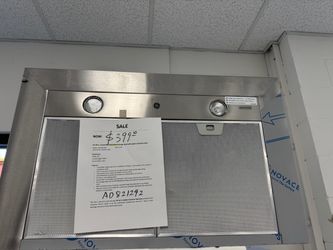 Never  used 30” or 36” under the cabinet or wall mount range hood with one year warranty $200-$399