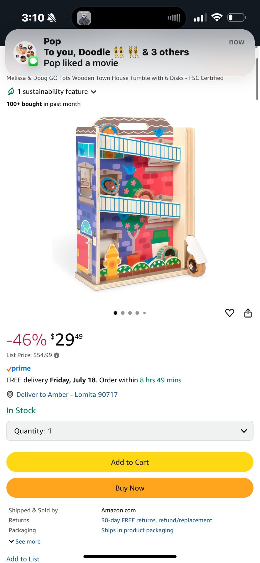 Melissa and Doug Go Toys Town House Tumble