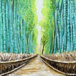  SPRING SALE!Japan Bamboo Garden grove fingerpainting