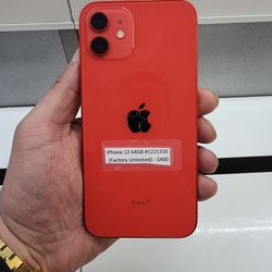 Apple iPhone 12 64GB in Red (Factory Unlocked) for Sale in Deer