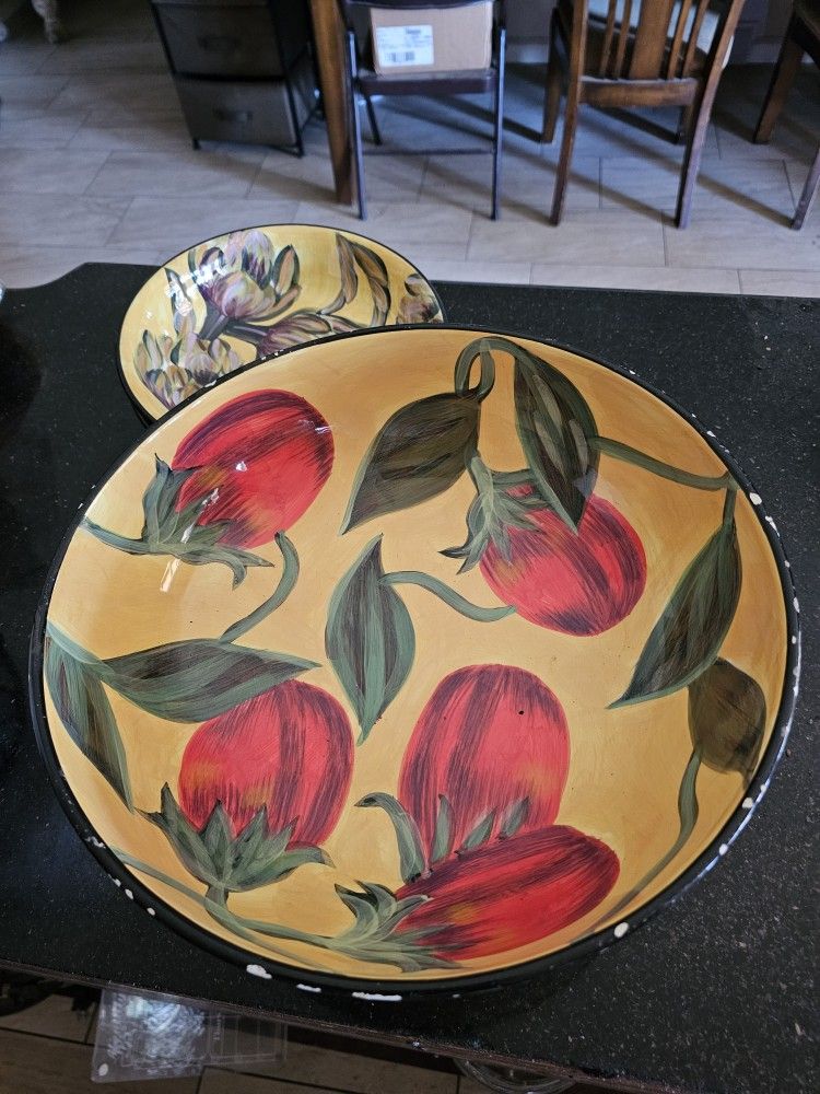 Certified International Pasta, Soup, Salad Bowls By Margaret Le Van Designs