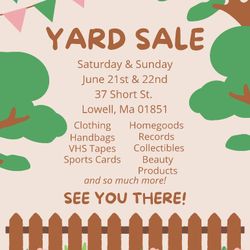 Yard Sale This Weekend (Sat. 21st & Sun. 22nd) 9am-3pm!!