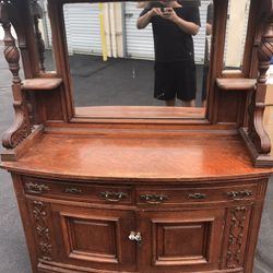 Vintage Real Wood Hutch