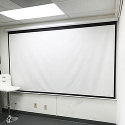 New $55 Manual 100” 16:9 Projector Screen Manual Pull Down Matte White Viewing Area: 87x49” 