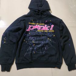 Black Spider Hoodie Pink