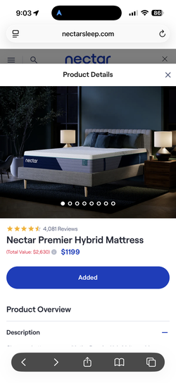 Nectar, premiere, hybrid mattress