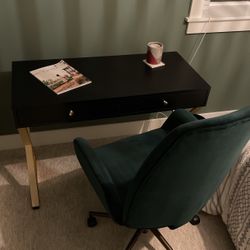 World Market Office Chair and Wayfair Desk