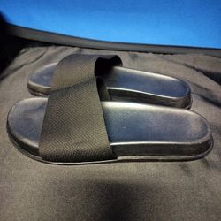 Women's Black Rachel Roy Solid Slide Sandals (Size 8)