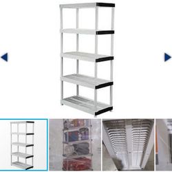  5-Tier Easy Assembly Multi-purpose Plastic Garage Storage Shelving Unit in Gray (36 in. W x 72 in. H x 18 in. D) 