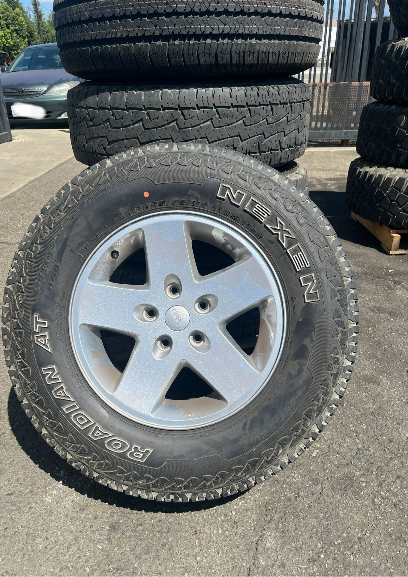 Jeep Take Off Wheels And Nexen Roadian A/T Pro Tires 