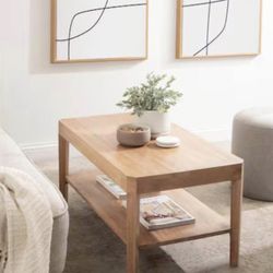 36 in. Natural Rectangle Wood Coffee Table