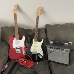 Each Price Varies! Squier Telecaster And Strat, Fender Champion 2 Amp