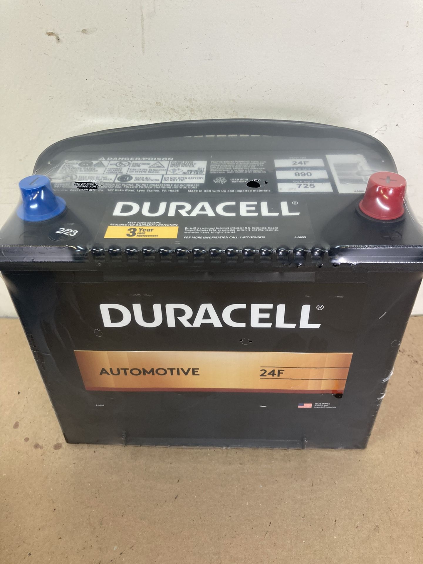 New car battery Duracell automotive high-performance size 24F for sale
