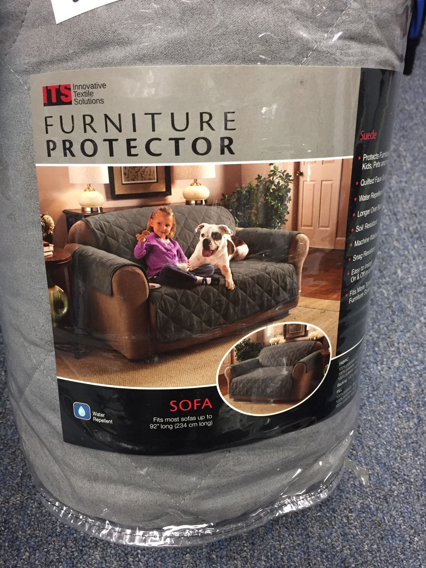 Sofa furniture protector 110”x75.5” water repellent- gray