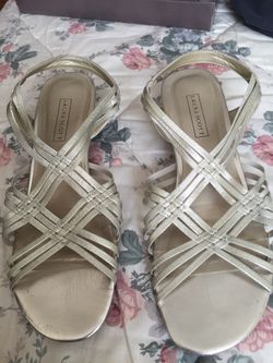 Women's gold metallic sandals