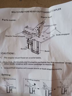 Saddle stapler heavy duty