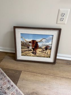 Framed Texas Longhorn Wall Art