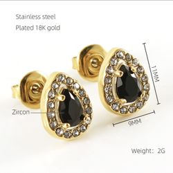 18k Gold Plated Zircon Earrings 