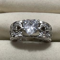 Angle Wing Silver Ring Size 7