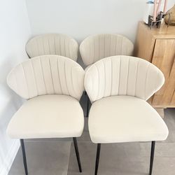 4  dining chairs off white - sold as set