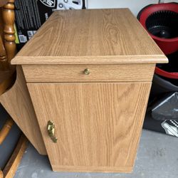 Wooden Storage End Table 