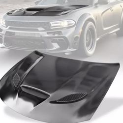 Fits 15-22 Dodge Charger SRT Style Hood Scoop Vent Unpainted - Aluminum