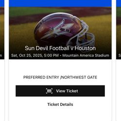 ASU V HOUSTON SECTION 11 Row 18- Sold Out Game