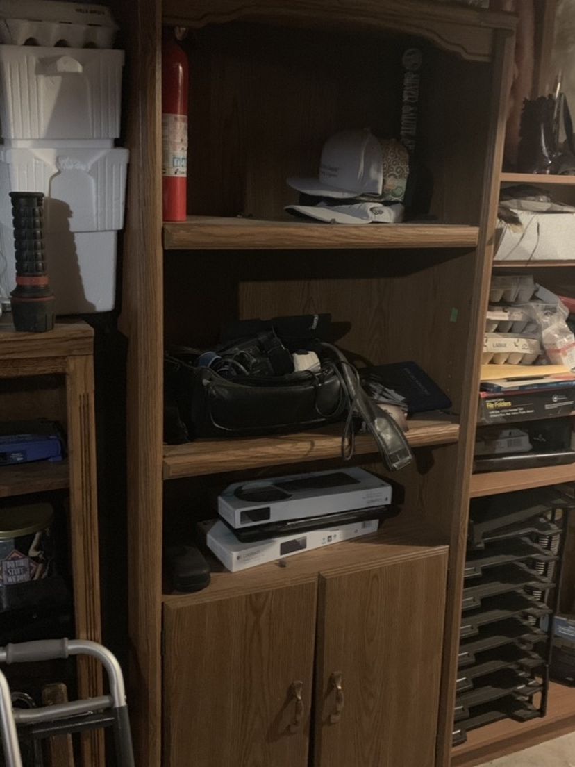 Wooden Shelf And Cabinet